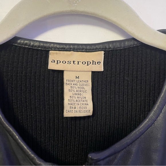 Apostrophe Black Leather Jacket - Picture 2 of 3